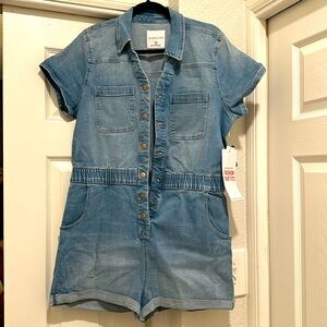 Celebrity Pink Denim Romper NWT Large